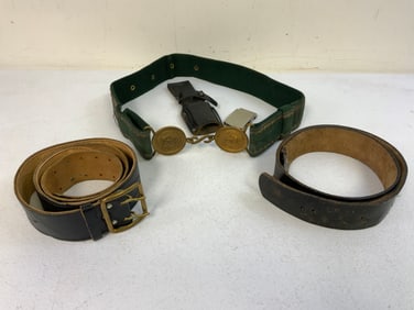 LOT OF MILITARY BELTS RUSSIAN GERMAN SYRIAN AND OTHERS