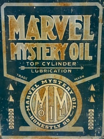 MARVEL MISTERY OIL GARAGE DECORATING METAL SIGN
