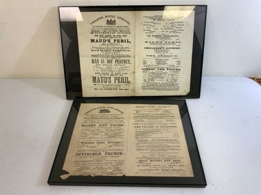ANTIQUE LONDON THEATER ROYAL ADELPHY PROGRAMS FRAMED