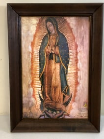 MEXICO VIRGIN DE GUADALUPE LITHO ON CANVAS FRAMED