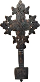 ETHIOPIA ANTIQUE WOOD PRIEST BLESSING CROSS