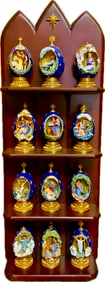 FRANKLIN MINT HOUSE OF FABERGE LIFE OF CHRIST EGG COLLECTION SET OF 12