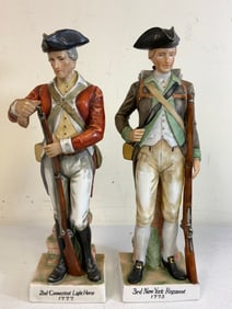 VINTAGE U.S. COLLECTORS REVOLUTIONARY WAR SOLDIERS PORCELAIN FIGURINES