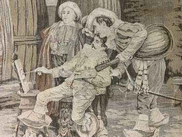 ANTIQUE 19th CENTURY FRENCH TAPESTRY D'APRES F. VINEA