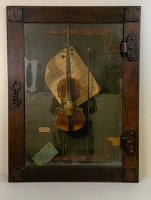 ANTIQUE FRAMED OLD VIOLIN LITHOGRAPH