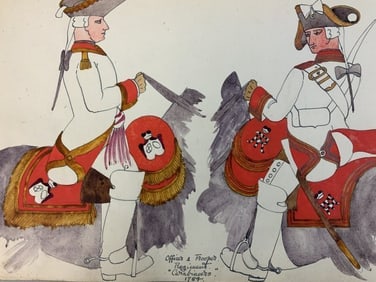 J.H.FERGUSSON ORIGINAL WATERCOLOR MILITARY UNIFORM