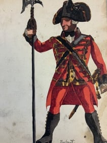 J.H.FERGUSSON ORIGINAL WATERCOLOR MILITARY UNIFORM