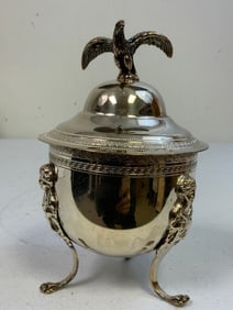 VINTAGE GERMAN 935 SILVER DECORATED BOWL WITH LID