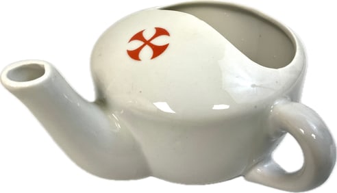 ANTIQUE WWI RED CROSS PORCELAIN HOSPITAL INVALID FEEDER CUP