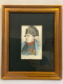 ANTIQUE NAPOLEON PAINTING FRAMED ARTWORK