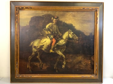 POLISH RIDER AFTER REMBRANT VINTAGE FRAMED ART