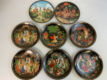 USSR RUSSIAN LEGENDS PAINTED PORCELAIN PLATES