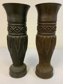 USSR WWII TRENCH ART BRASS VASES MADE FROM ARTILERY SHELLS