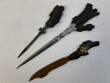 GERMANY WWI TRENCH ART MADE FROM SHRAPNEL AND MIXED METAL