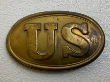 USA CIVIL WAR BRASS U.S. BELT PLATE BUCKLE