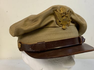 USA WWII US AIR FORCE OFFICERS CRUSHER TYPE SUMMER VISOR HAT