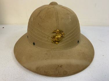 USA VINTAGE USMC TROPICAL PITH SUN HELMET
