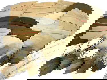 VINTAGE WWI WWII AND LATER US MILITARY CAPS BELTS MITTENS AND LEG WRAPS