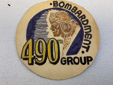 US WWII AIR FORCE 490th BOMBARDMENT GROUP HANDPAINTED ARTWORK