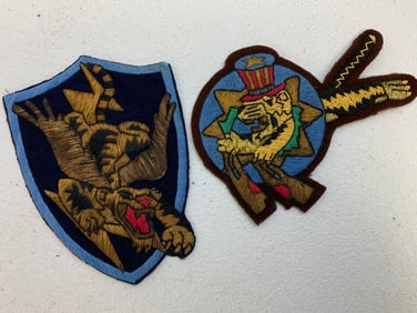 USAF BULLION EMBROIDERED FLYING TIGER LARGE PATCHES