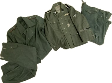 LOT OF GERMAN MILITARY UNIFORMS FOR REENACTMENT