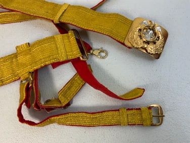 TURKEY TURKISH AVIATION OFFICERS DRESS BELT WITH BUCKLE AND STRAPS