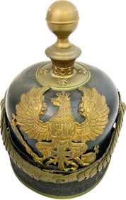 IMPERIAL GERMANY PRUSSIAN ARTILLERY RESERVE OFFICER LEATHER HELMET