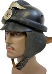 GERMANY THIRD REICH NSKK LEATHER MOTORCYCLE CRUSH HELMET