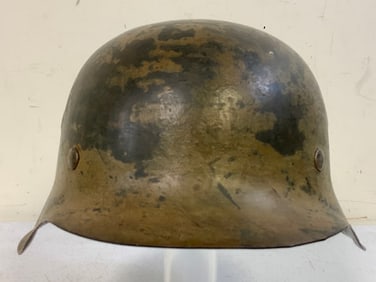 WWII GERMAN M42 COMBAT TROPICAL CAMO PAINTED HELMET