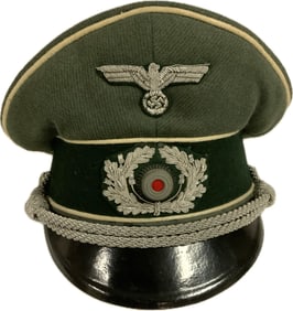 WWII GERMAN INFANTRY OFFICER VISOR CAP HAT