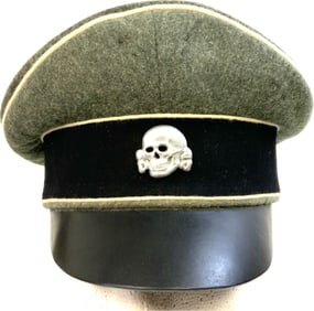 WWII GERMAN WAFFEN SS CRUSHER HAT CAP