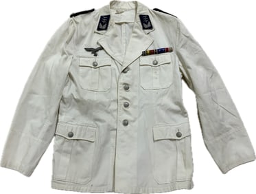 WWII GERMAN LUFTWAFFE DOCTOR MEDICAL OFFICER SUMMER WHITE DRESS TUNIC