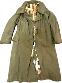 WWII GERMAN MILITARY FUR LINED WINTER HEAVY GREAT COAT