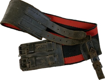 GERMANY THIRD REICH LARGE LEATHER AND FABRIK FIREFIGHTERS BELT