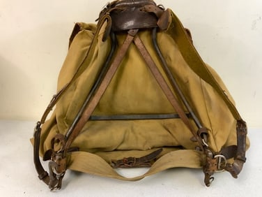 WWII GERMAN MILITARY LARGE SIZE RUCKSACK BACKPACK WITH METAL FRAME