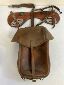 WWII GERMAN CAVALRY SADDLEBAG WITH RARE SADDLE CONNECTOR UBERWURF
