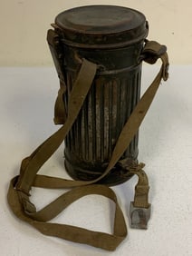 WWII GERMAN MILITARY GAS MASK AND FILTER WITH CANISTER