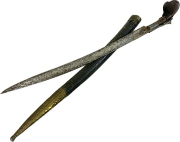 ANTIQUE OTTOMAN TURKISH YATAGAN SHORT SWORD