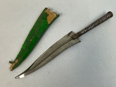 ANTIQUE ISLAMIC PERSIAN DAGGER TYPE SPEAR HEAD WITH SHEET