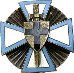 RUSSIAN CIVIL WAR GERMAN LEGION BALTIC LANDESWEHR ENAMEL BADGE