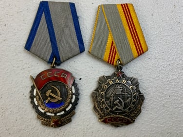 USSR ORDER OF LABOR GLORY 3rd CLASS AND RED BANNER OF LABOR