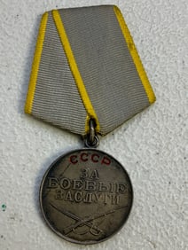 USSR SILVER MEDAL FOR BATTLE MERIT