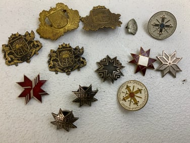 LATVIA LOT OF LATVIAN MILITARY BADGES AND INSIGNIA