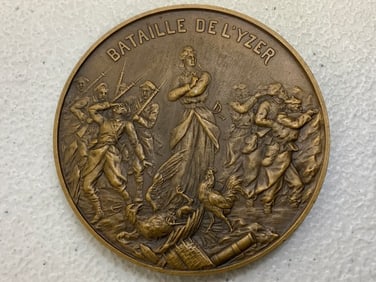FRANCE WWI FRENCH BATTLE OF YZER COMMEMORATING BRONZE MEDAL