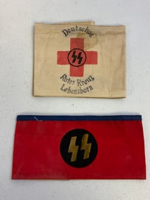 GERMANY THIRD REICH RED CROSS SS ARMBANDS