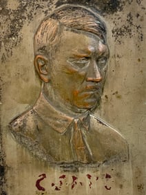 ADOLF HITLER SILVER FINISHED WALL PLAQUE