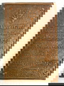 GERMANY THIRD REICH FORESTRY ORGANISATION AWARD COPPER PLAQUE