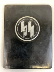 GERMANY THIRD REICH BLACK LEATHER SS DOCUMENTS FOLDER