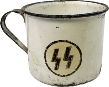 GERMAN SOLDIER TRENCH ART SS DECORATED METAL CUP