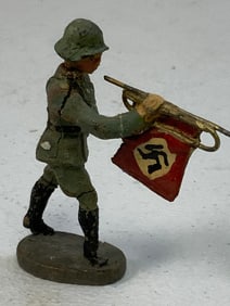 GERMAN NAZI PERIOD LINEOL / ELASTOLIN TOY SOLDIER ARMY MUSICIAN